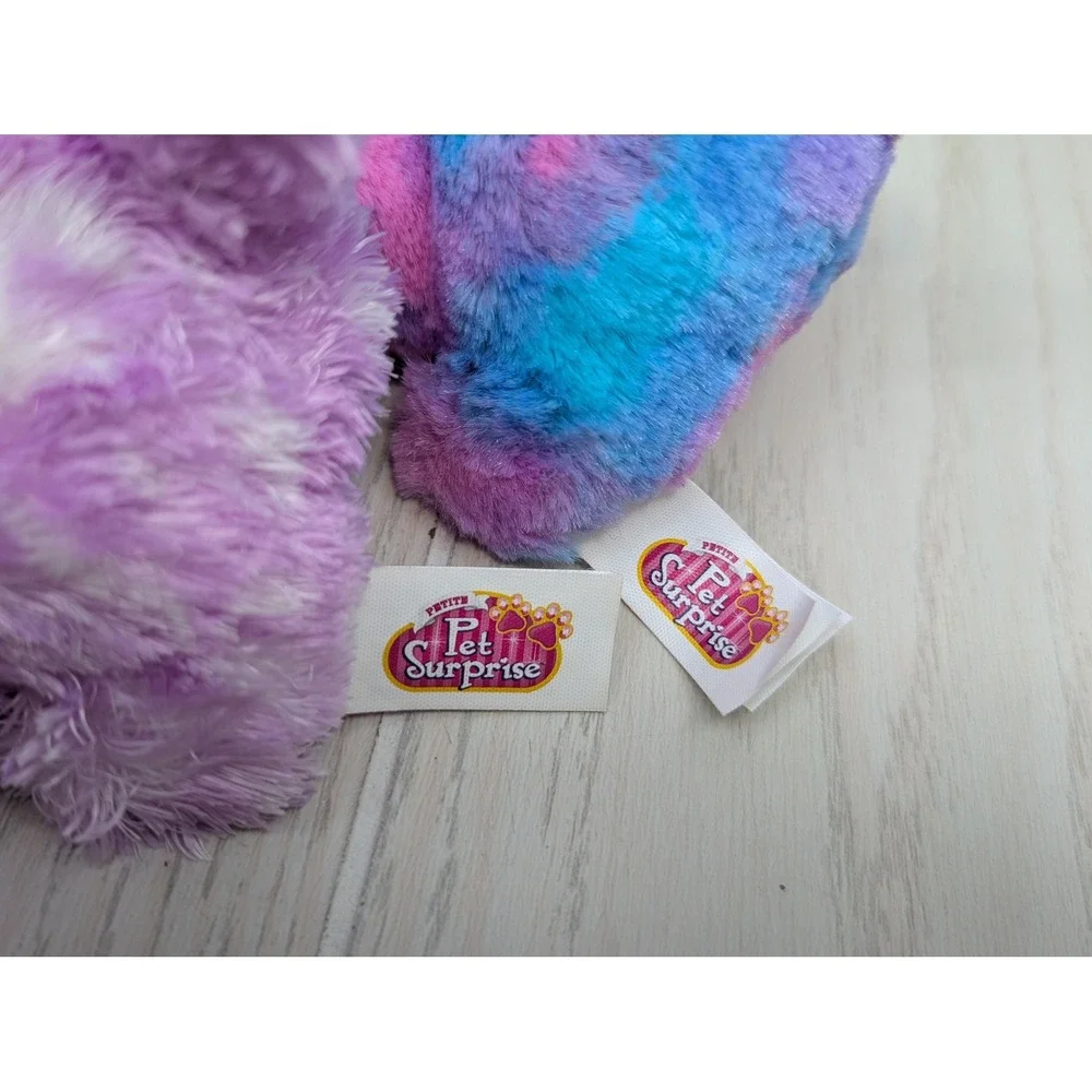 Petite Pet Surprise Plush Lot 5pc Small Purple Pink Blue Dog Cat Puppy Kitty